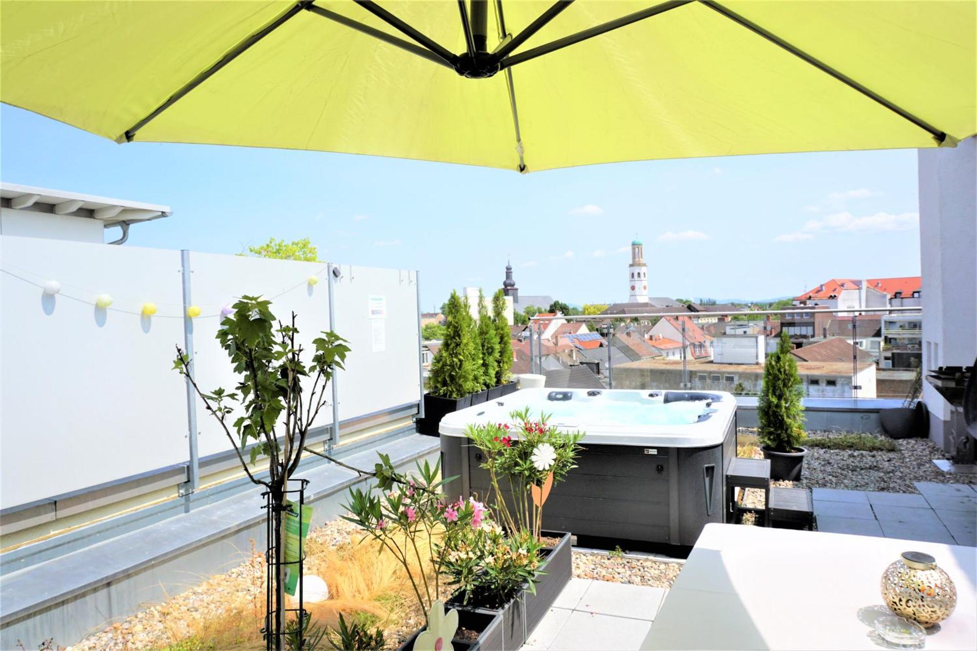 Panorama Penthouse Apartment Mit Klima Und Whirlpool Fuer Bis Zu 6 Personen Frankenthal  Eksteriør billede